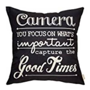 BLACK AND CREAM PILLOW COVER